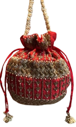 Red Embroidered Potli Bags