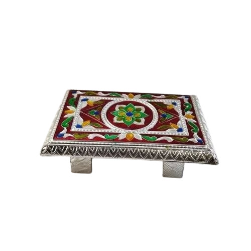 Wooden Silver Meenakari Patta