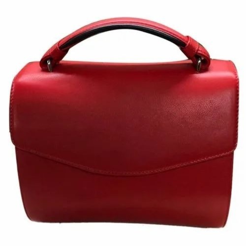 Ladies Leather Red Hand Bag