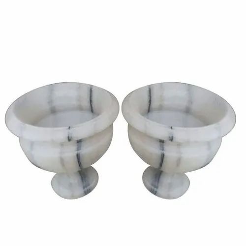 White Marble Flower Pot