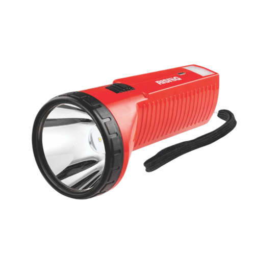Josh Rechargeable LED Torch - Plastic Body, 1200mAh Battery, 3W Power, White Light | Durable, Heavy Duty, Industrial Use, 6 Month Warranty