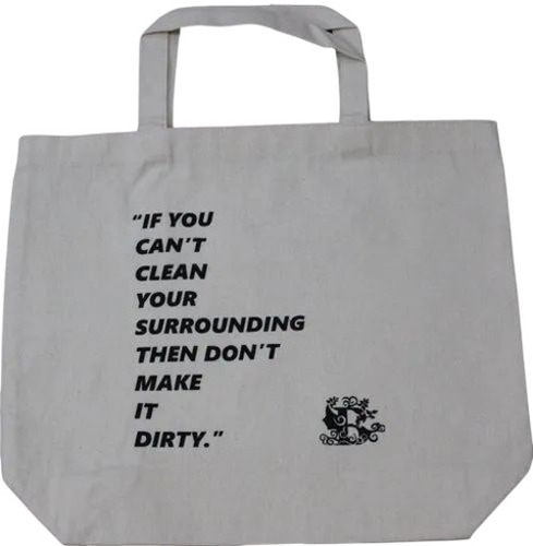 Pure Cotton Bags - Canvas 15x17.5 Inch White | Double Handles Durable Printed Pattern Fine Finished