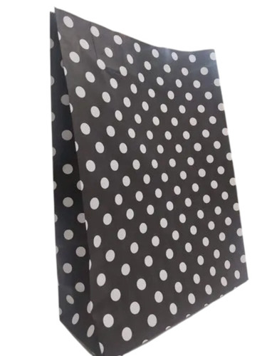 Rectangle Paper Bags - Kraft Paper 12x16x5 Inch Black | Moisture Proof Patch Handle 5 Kg Load Capacity