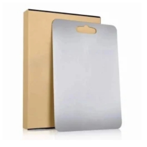 Stainless Steel Chopping Boards - Stainless Steel, Silver Grey, Plated Surface | Rust-Proof, Knife-Friendly, Non-Porous, Dishwasher Safe, Stable Base