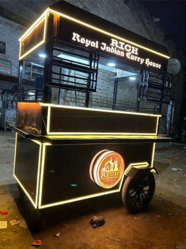 Steel Durable Food Cart - Stainless Steel, Standard Size, Brown | Rust Proof, Durable, Fast Food Use