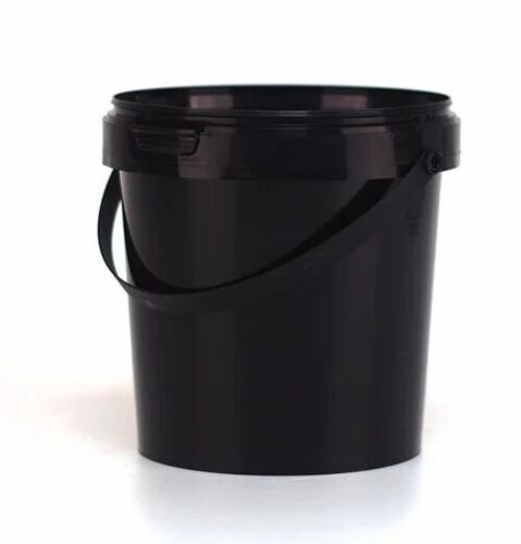 10 L Plastic Paint Bucket - Plastic, 10 L, Black, Round, Fine Finished, UV Resistant, Leak Proof, Durable