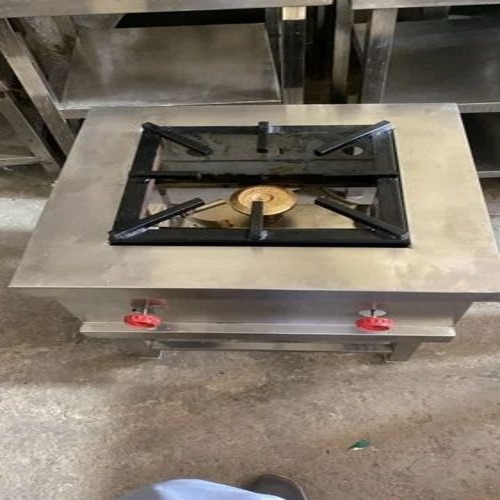 Commercial Gas Stove - Cast Iron, Two Burner, Silver | Stainless Steel, Knob Control, Custom Size