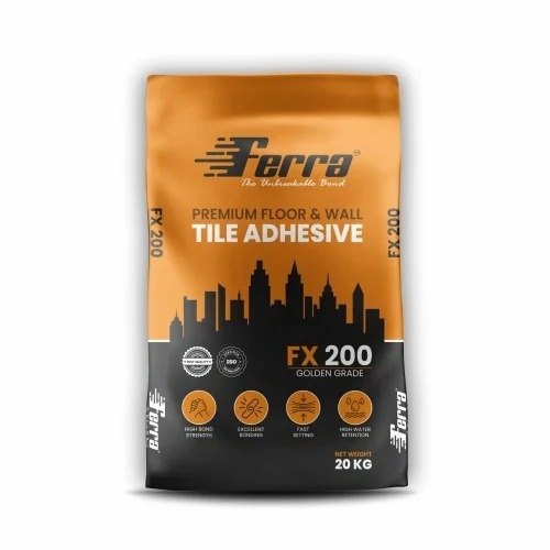 Ferra Tile Adhesive Fx 200 Silver Grade - Silver Color, 99% Purity | Strong Bonding, Quick Setting, Water & Crack Resistant, Durable Adhesion