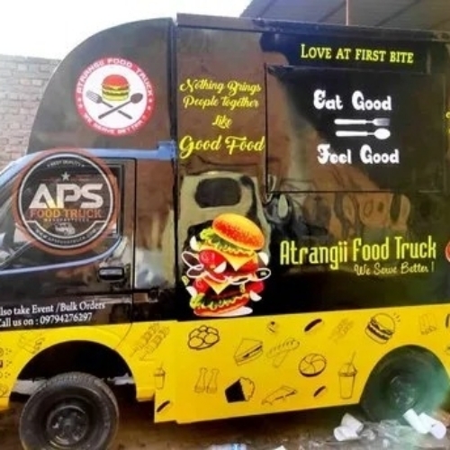 Street Food Van - Durable Weatherproof Exterior, Automatic Gearbox | Compact Workspace, Hygienic Interiors, Efficient Storage, Customizable Layout, Quick Setup, Power Equipped, Weather Resistant, Customer Friendly
