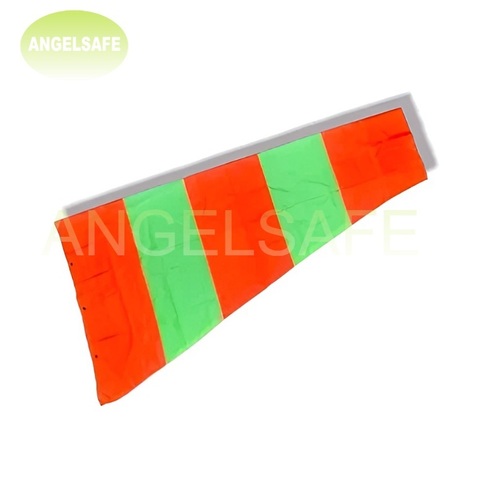 Windsock Cloth Red and Lime Green - Double-Layered Durable Cloth, Tapered Cylindrical, Red and Lime Green Stripes | Aviation Safety Accessory, Wind Direction and Speed Indicator