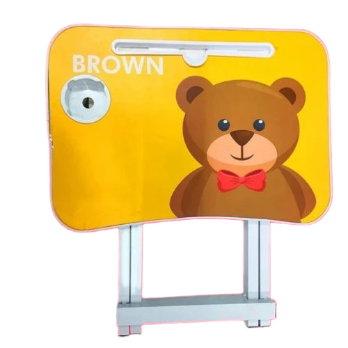 Wooden Kids Study Table - Modern Rectangular Wood, Multicolor, Foldable | Durable, Eco-Friendly, Glossy Finish
