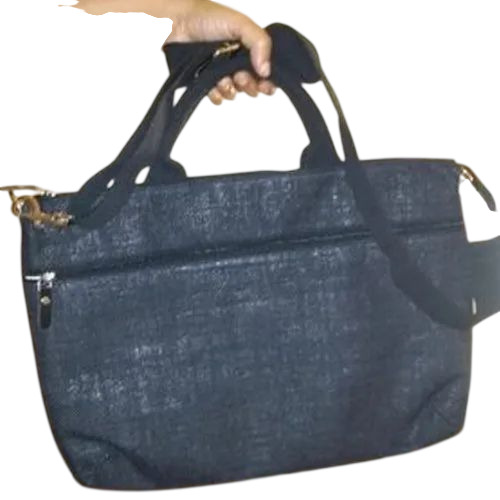 Black Jute Laptop Bags - Durable Jute, Standard Size, Multiple Colors | Shoulder Length Handle, Plain Pattern, Customized Design and Weight