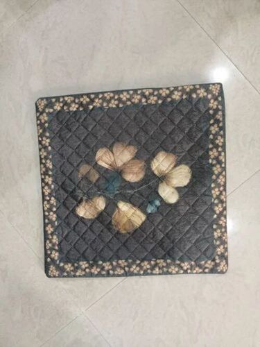 Cotton Black Cushion Cover - Velvets Fabric, Square Shape, Black | Fiber Filled, Eco Friendly, Comfortable