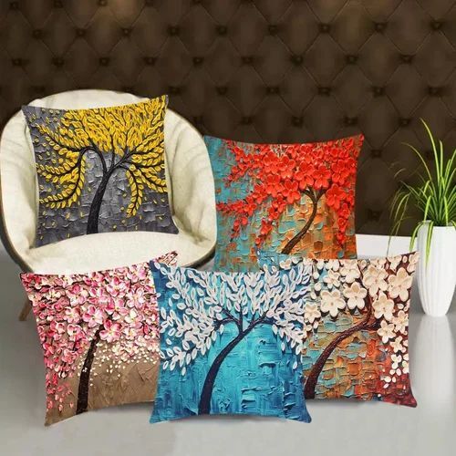 Designer Cushion Cover - Good Quality, New, Eco Friendly, Comfortable, Square, Customized Sizes, No Zipper | For Home, Hotel Use