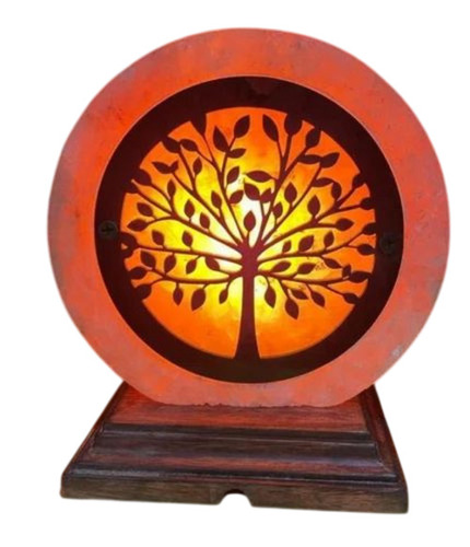 Designer Himalayan Rock Salt Lamps - Bakelite 8 Inch Orange 10 Watt | Energy Saving Electric Round Modern