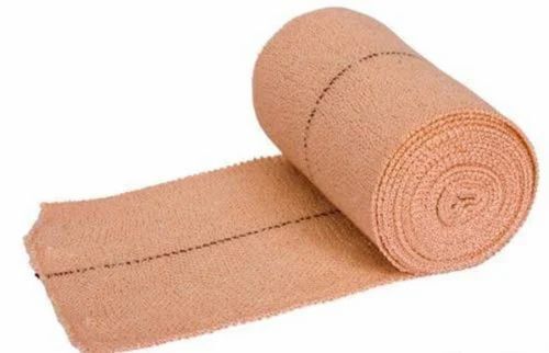Elastic Cotton Crepe Bandage - Cotton, Standard Size, Light Brown | Comfortable, Skin Friendly, Reusable, New