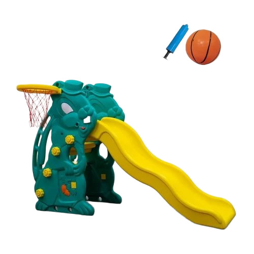 Kids Rabbit Slide - Plastic, Metal Straight Slide, Multicolor | Durable, Crack Proof, Finely Finished, Manual Operation