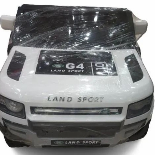 Land Sport Battery Operated Kids Car - Plastic Body, White & Black, Battery Powered | Lightweight, Realistic Styling, Forward & Reverse Controls, Durable, Comfortable Seat, Long Battery Life