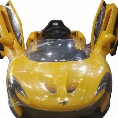 Mclaren Battery Operated Kids Car - Plastic, Yellow & Black | Realistic Styling, Lightweight Body, Forward & Reverse, Comfortable Seat