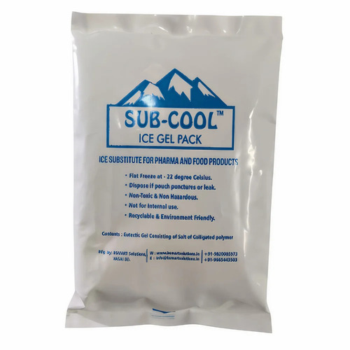 Sub Cool Ice Gel Pack- 450ml - Eco Friendly Packet, White, Rectangular | Comfortable, Skin Friendly, Portable, Hospital Use