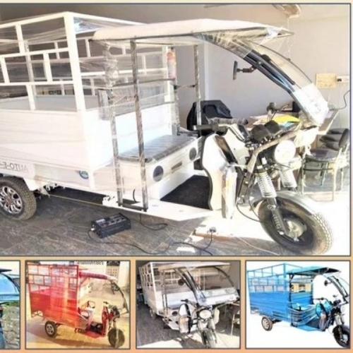 Loader - Mild Steel Frame, White, 130 Ah Battery, 1001-1500W Motor, Licensed E-Rickshaw Loader, Commercial Use