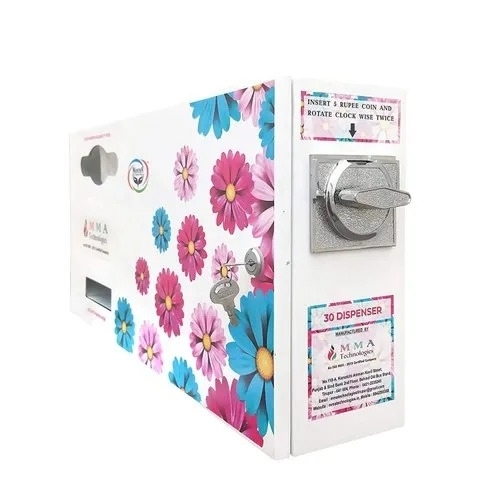 Sanitary Pad Vending Machine - 30 Napkins Capacity White Color | Manual Coin Operated 5 Rs Coin