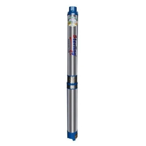 8 Meters Sterling V3 Submersible Pump - 7.5 HP, Single Phase, 300-415 Volt, 35-220 LPM, Silver Electric Industrial Pump