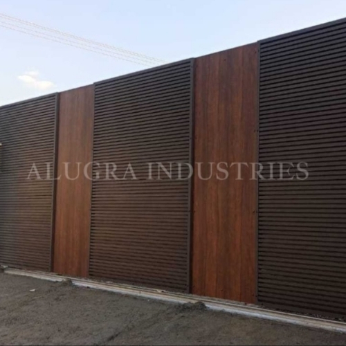 Aluminium Main Gate - Aluminium, Brown, Hand Made, Powder Coated | Corrosion Resistance, Rust Proof, Durable