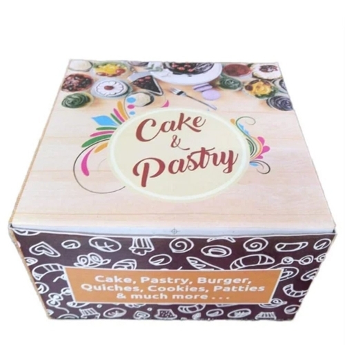 Printed Disposable Paper Cake Box  - Color: Multi Color