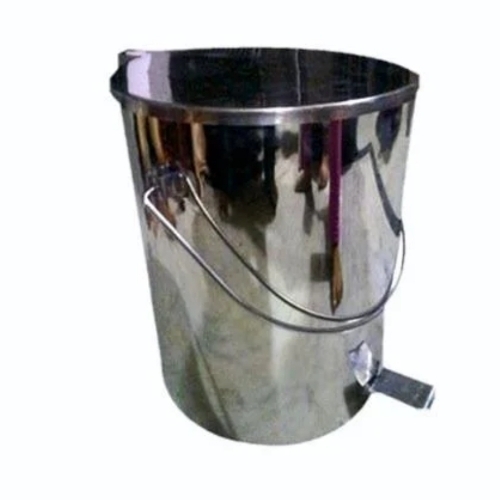 Silver Foot Pedal Dustbin - Stainless Steel, Silver | Durable, Polished, Corrosion Resistant, Rust Proof