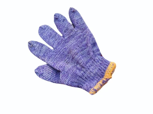 Woolen Knitted Hand Gloves - Woolen Blue Elastic Ribbed Cuff | Breathable Stretchable Cuff Quick Dry Washable