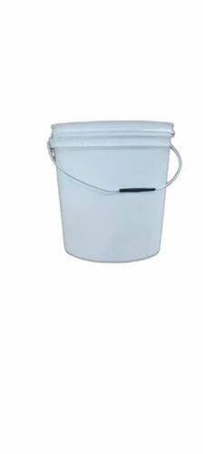 5 Ltr White Jelly Bucket - HDPE Plastic, 5 L, White, Round, Fine Finished, Durable, Leak Proof, UV Resistant