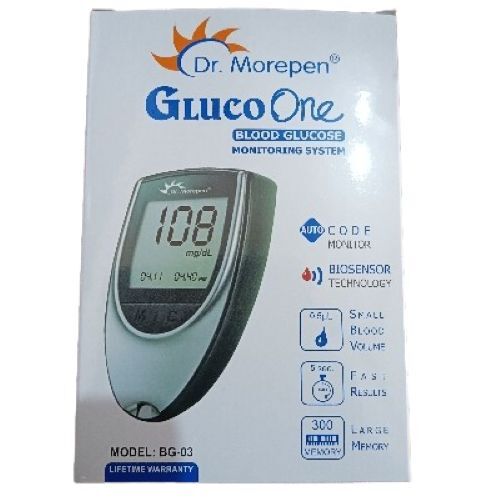 Dr Morepen Glucometer - Compact Portable Design, Digital LCD Display, Fast Accurate Readings