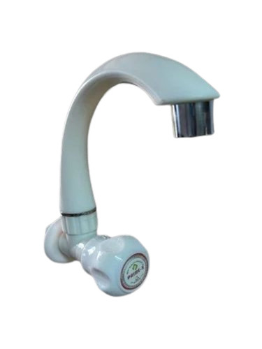 Fancy Pvc Sink Cock Water Tap - Pvc, Various Sizes, White | Durable, Lightweight, Glossy Finish, Wall Mounted