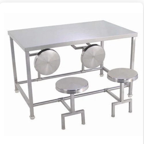 Folding Dining Table - Stainless Steel, Silver, Rectangle | Foldable, Durable, Lightweight, Space Saving