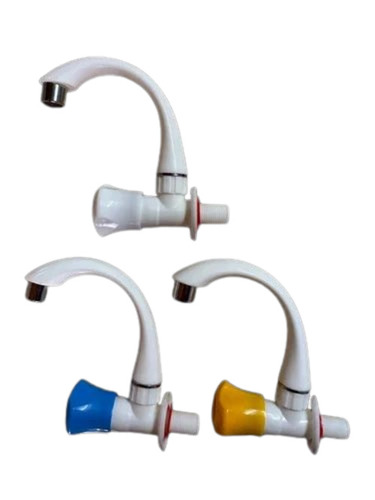 Metro Sink Cock - PVC Long Body, Multicolor | Durable, Glossy Finish, Wall Mounted
