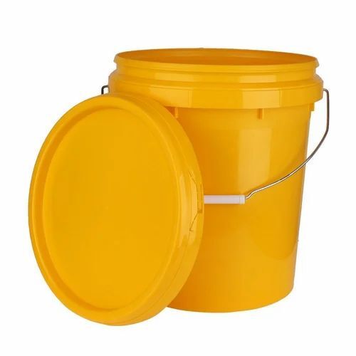 Oil Bucket 10 Ltr - Plastic 10 L Yellow | Durable Leak Proof Unbreakable Heat Resistant UV Resistant Fine Finished