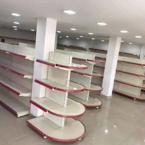 Super Market Racks - Wood, White | Durable, Industrial Use