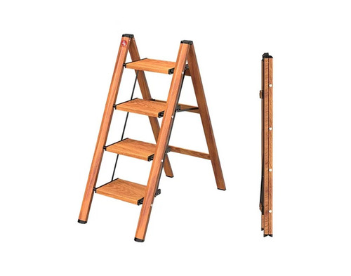 Brown Aluminium 4 Step Folding Ladder