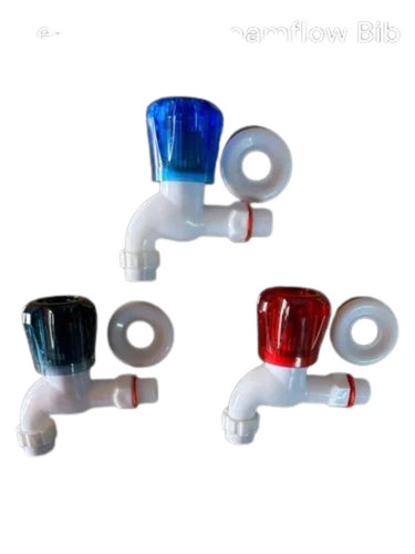 Heavy Cristal Foamflow Bib Cock - PVC, Various Sizes, Multicolor | Durable, Glossy Finish, Wall Mounted