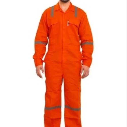 Orange Coverall Regular Cotton Safety Suit