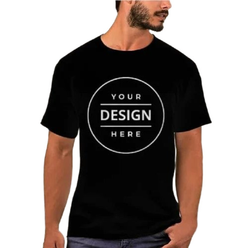 Black Printed Men T Shirt