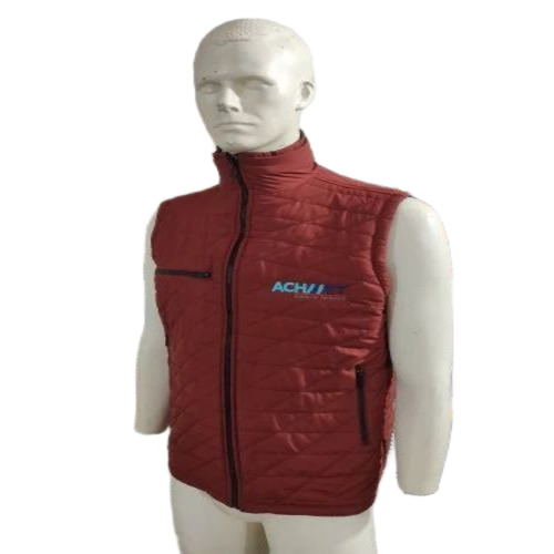 Men Red Sleeveless Jacket