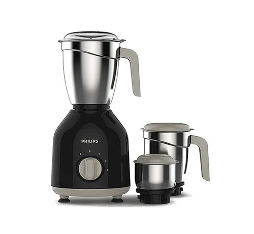 Philips Mixer Grinder - Metal & Plastic, 3 Jars, 750W, Black | 220V, 2 Years Warranty