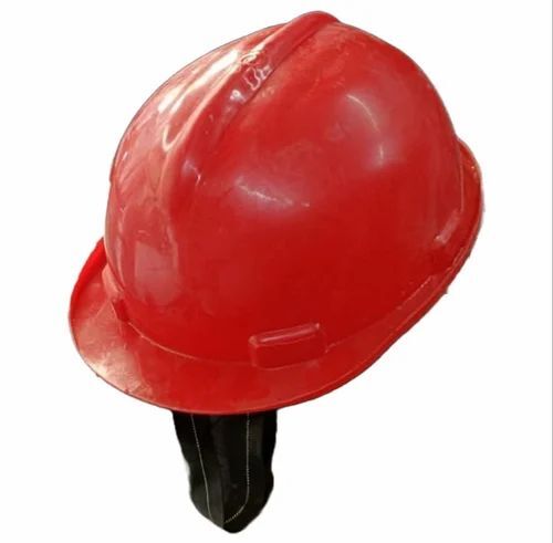 Pvc Safety Helmet - PVC, Standard Size, Red | Open Face, Durable, Fine Finished, Workplace Use, 6 Month Warranty