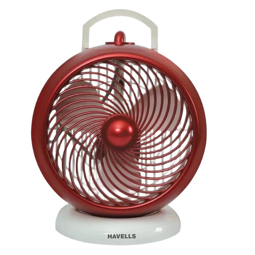 Red I Cool Personal Fan - Plastic 25x25x21.8 cm, White, 52W 2200RPM | Adjustable Speed, Table Type, 3-Blade