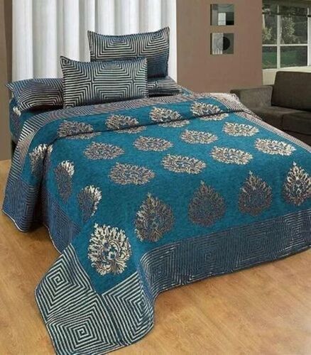 Skin Friendly Double Bedsheet - 100% Cotton Full Size Blue, Washable Modern Printed | Comfortable, Eco Friendly, New