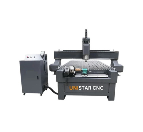 UCR1525 CNC Wood Router - Acrylic MDF PVC 1300x2500mm Black, 3.5kW Spindle, 4 Axis, PLC Control