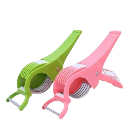 Vegetable Cutter With Peeler - Plastic ABS Material, Standard Size, Multiple Colors | Manual Operation, Portable, PVC Lid