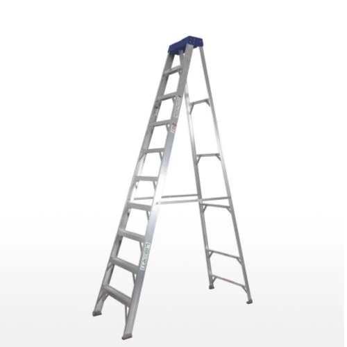 10ft Aluminium Ladder - Aluminium Silver 5 Steps Anodized | Anti-Skid Lightweight Portable Rust Proof
